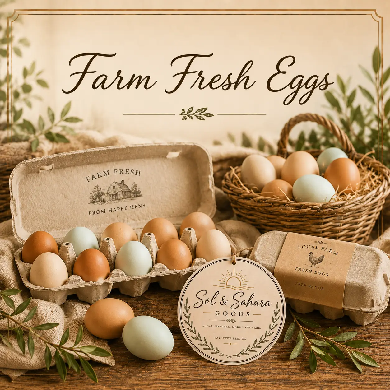 Sol & Sahara Goods farm-fresh egg presentation