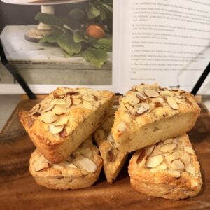 Almond vanilla bean scones baked by Sol & Sahara Goods