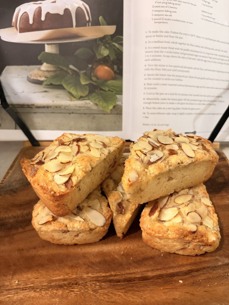 Almond vanilla bean scones baked by Sol & Sahara Goods